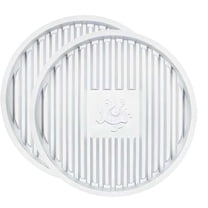 2 Pcs Toilet Plunger Holder Only,White Plunger Tray,Plunger Mat Air Drying Mat for Toilet Plunger,Plunger Holder Catches Drips