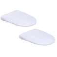 thumbnail image 1 of 2 Pcs Toilet Seat Lid Cover Microfiber Soft Velvet Toilet Cover Durable Stretch Fuzzy Seat Covers with Elastic Bottom Comfortable for Most Toilets Lids, 19.68x18.11 Inch, White, 1 of 9