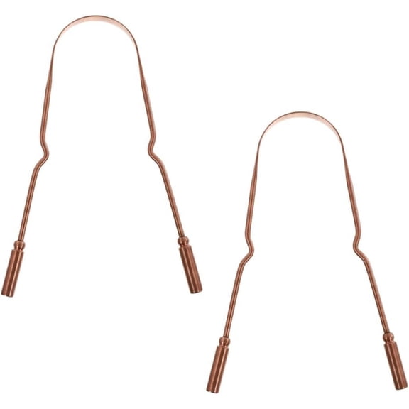2 Pcs Tongue Brush Cleaning Tool Baby Hand Tools Tongue Cleaning Accessory Metal Tongue Cleaner Baby Tongue Scraper Scrape for Cleaning Tongue Copper Tongue Scraper Suite
