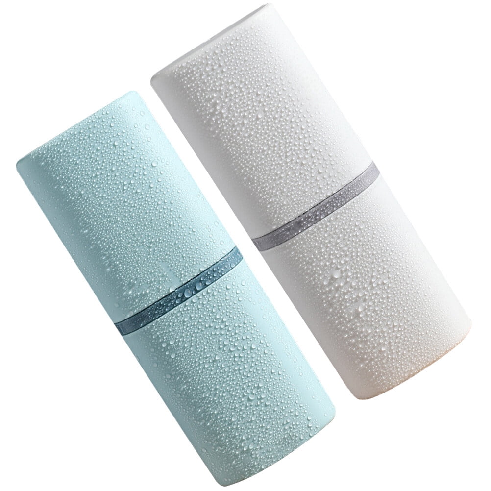 2 Pcs Toothbrush Container Cover Paste Storage Case Washing Cup Cups