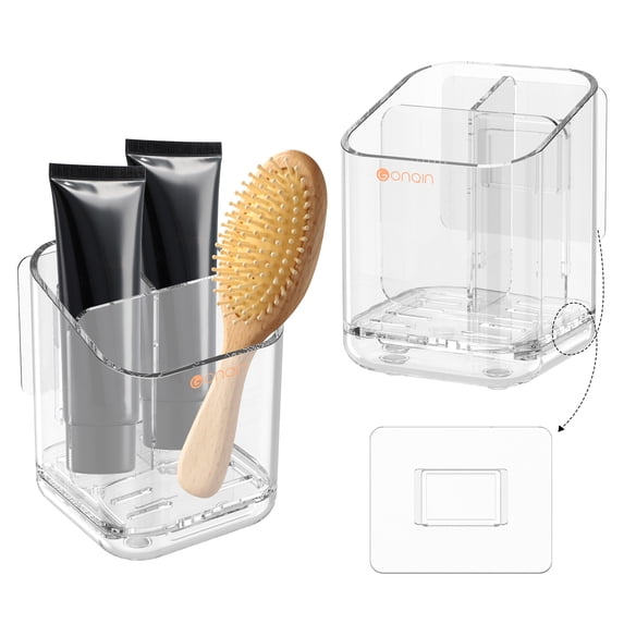 2 Pcs Toothbrush Holders for Bathrooms 3 Slots Detachable Electric ...