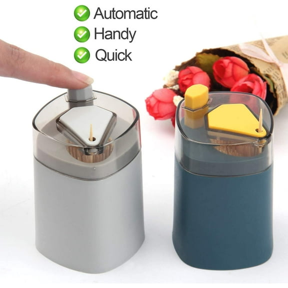 2 Pcs Toothpick Holder Dispenser, Pop-Up Automatic Toothpick Dispenser, Toothpick Storage Box