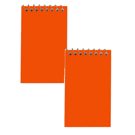 2 Pcs Top Wire Bound Small Pocket Notebook Mini Notepad Small Spiral Notebooks 50 Sheets/100 Pages Spiral Memo Pads Mini Notebooks Memo Note Pads for Home, 4.96x2.99 Inch, Orange