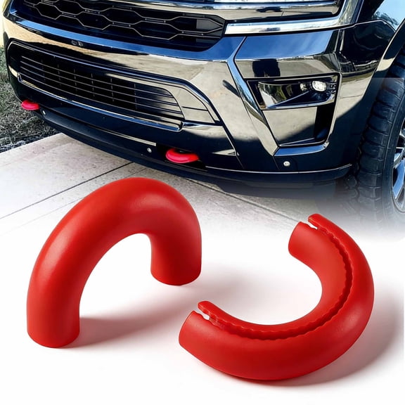 2 Pcs Tow Hook Cover for Ford F150 Accessories 2004-2024, Protective Silicone Front Tow Hooks Covers, Red