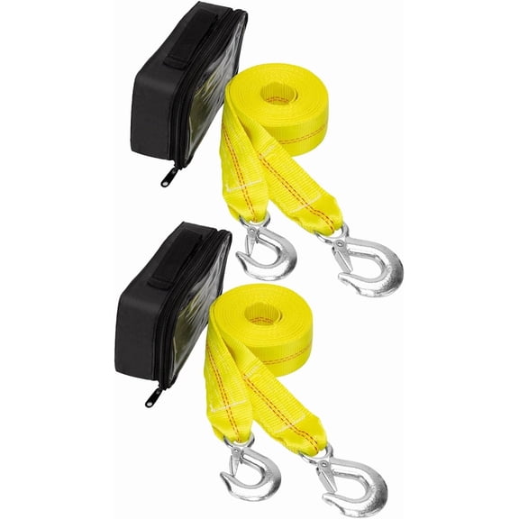 2 Pcs Tow Strap with Hooks 2 Inch x 20 Foot, 20,000 lbs Capacity Tow Rope - Heavy Duty Emergency Towing Straps for Vehicles, Cars, Trucks, ATV, for Roadside Recovery, not for Off-Road Recovery