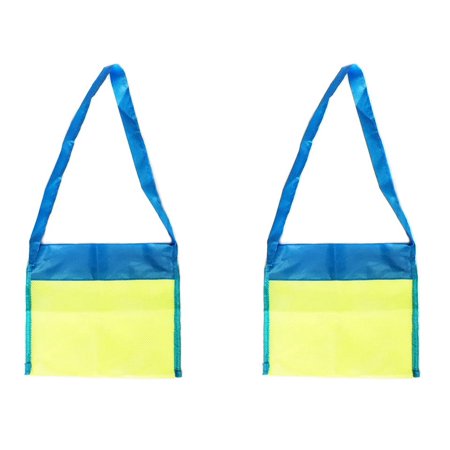 2 Pcs Toy Collection Beach Mesh Bag Tool Beach Bag Sand Away Toy Sea Shell Collection Backpack Toys Towels Sand Away Kids Market Grocery Picnic