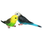 2 Pcs Toy Simulation Parrot Birds Set, Realistic Miniature Plastic Fake Birds for Kids and Collectors