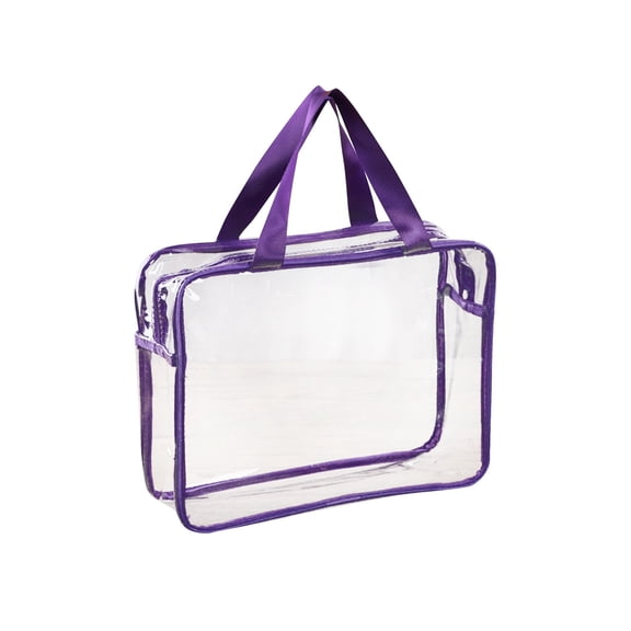 2 Pcs Toy Storage Bags Large Clear Board Game Containers Zipper Pouches Waterproof Travel Organizer for Building Blocks Puzzles Books Purple