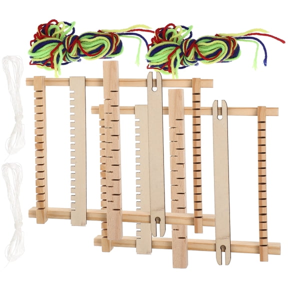 HEMOTON 2pcs Small Size DIY Hand Knitting Wooden Loom Toys for Children Weaving Machine Intellectual Development Technology Production