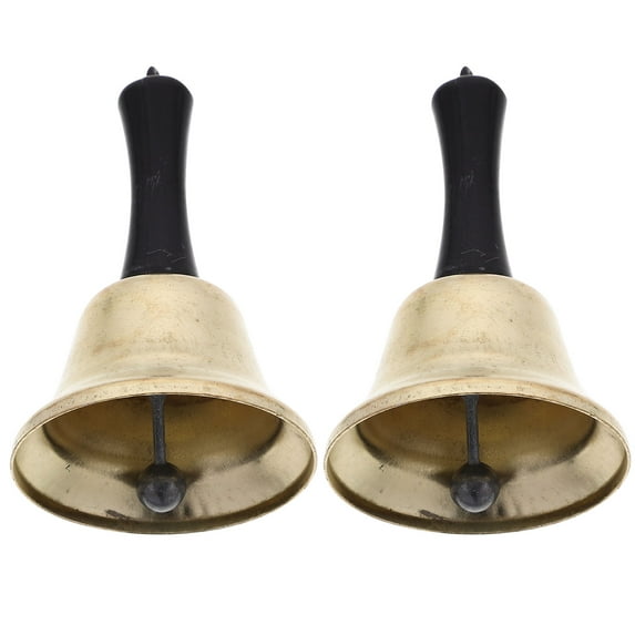 2 Pcs Toys Metal Hand Bell Percussion Bells Musical Bells Loud Call Bell Handbell Toy Metal Bell Baby