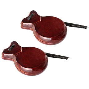 2 Pcs Traditional Flamenco Castanets Spanish Castanets with String Wooden Hand Percussion Music Instrument for Beginner
