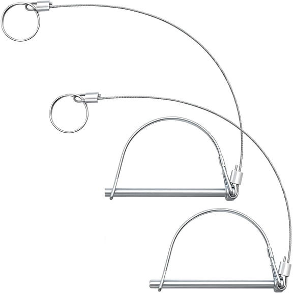 2 Pcs Trailer Coupler Pin with Quick Release Ring, Arch Trailer Hitch Pin, Locking Pins for Farm Trailers, Towing Accessories, 1/4" x 3.2"(6.3mm x 80mm)