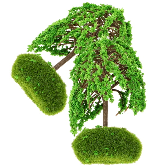 Hytrove Mini Landscape Tree Model Green Scenery Tree 2Pcs 3.5In X 2In X 2In