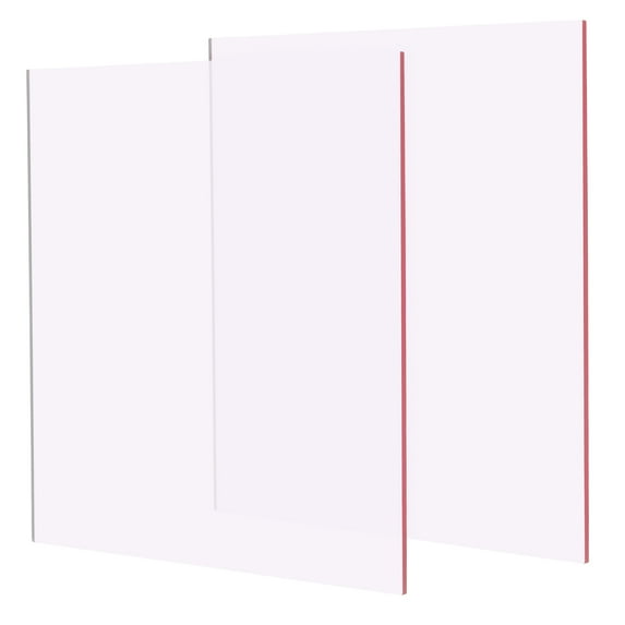 2 Pcs Transparent Acrylic Sheets 1/8" Thick Plastic Sheets 8x8 Inch, Light Pink