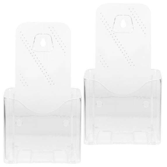 2 Pcs Transparent Display Stand Acrylic Literature Organizer Shelves Paper Holder Desk File Desktop
