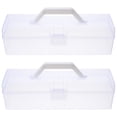 thumbnail image 1 of FELTECHELECTR Craft Storage Box Transparent Plastic 2Pcs 11.8X3.5X3.5in, 1 of 6