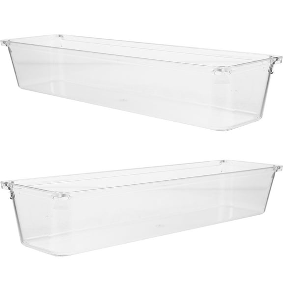 HEMOTON 2Pcs Clear Plastic Organizer Drawers Storage Box For Kitchen
