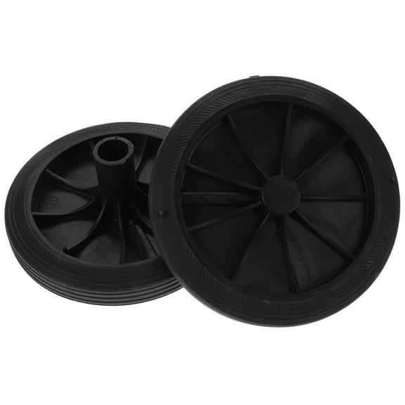 Tineasur Wastebasket Pulley Wheel Replacement Easy Install Black Plastic 2Pcs