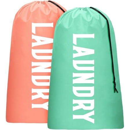 2 Pcs Travel Laundry Bag, Dirty Clothes Bag for Traveling with Handles and Carabiner Collapsible Laundry Bag for Travel, Camp, Fitness, and Students