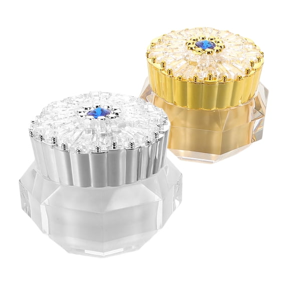 2 Pcs Travel Powder Container Tiny Containers with Lids Glitter Eye Cream Stoppers