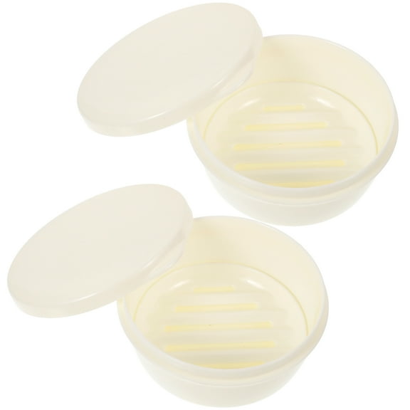 2 Pcs Travel Soap Box Matador Bag Drainage Bar Case Holder White