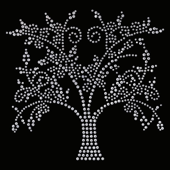 2 Pcs Tree Rhinestone Iron on Hotfix Bling Clothing Repair Applique Heat Transfer Decal Heat Transfer Patch for T-Shirt Clothing Pants Bags Rhinestone Crystal