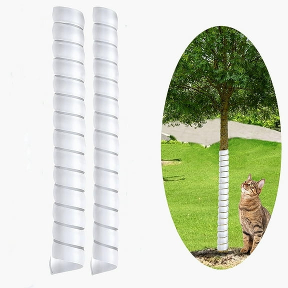 2 Pcs Tree Trunk Protector Plastic Spiral Tree Guards Trunk Protector Durable Tree Bark Protector Tree Wraps to Protect Bark Saplings Plants from Deer Rabbit Cats Rodents Mowers, White