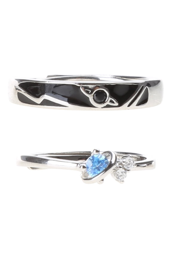 2 Pcs Trendy for Saturn Planet and Star Ring Universe Lover