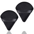 thumbnail image 1 of PalProt 2 Pcs Triangle Makeup Powder Puff for Face Soft Velour Reusable Pad Pressed Applicator Under Eyes and Corners Loose Setting (Black & Black), 1 of 3