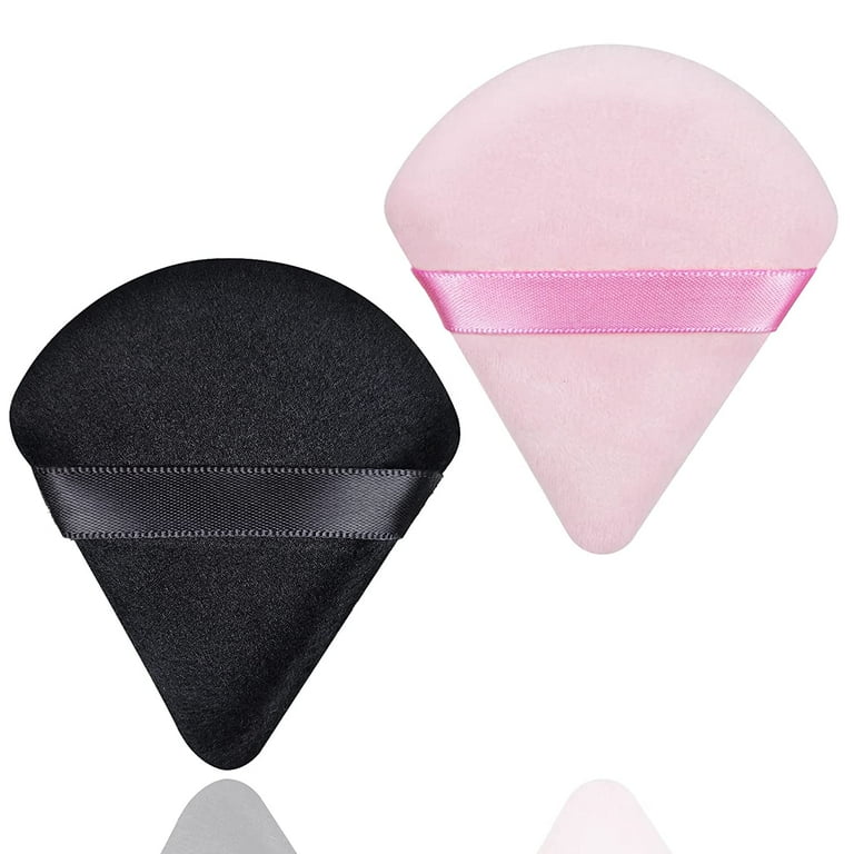 2 Pcs Triangle Powder Puff for Face Powder Soft Triangle Velour Makeup Powder Puffs for Setting Loose Powder Triangle Beauty Powderpuff Triangle Under