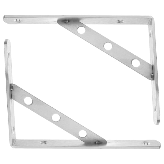 VORCOOL 2Pcs Stainless Steel Wall Brackets for Shelves Durable Shelf Mounting Brackets in Silver