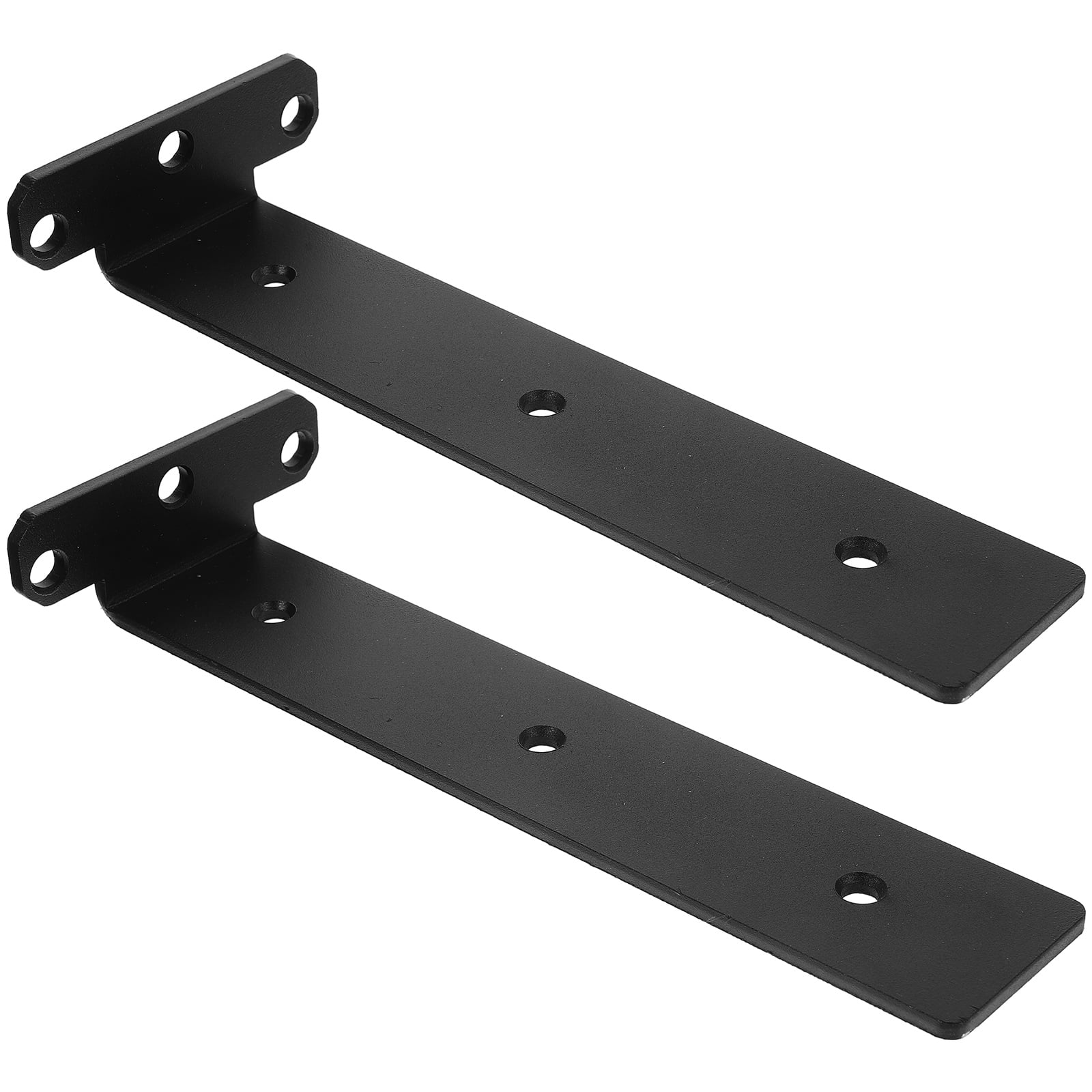 Black Steel Floating Shelf Brackets for Home Use Strong and Durable 2pcs 10 Inch