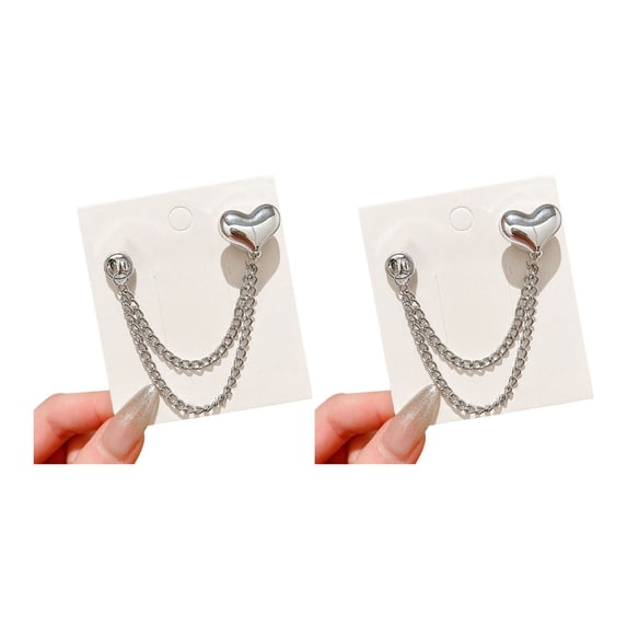 2 Pcs Trouser Hem Clips,Metal Star Butterfly Heart Faux Pearl Pant Cuff Clips with Adjustable Chains,Decorative Pin Fastener for Long Jeans,Sleeves,Clothing Accessories