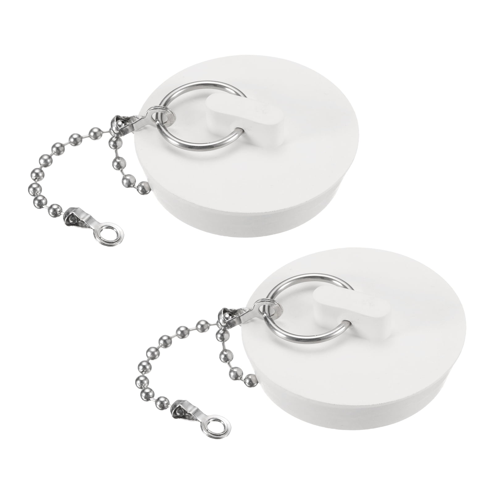 Tub Chain 2 Pcs Tub Stoppers, Rubber Bathtub Stoppers Drain Plug 1-3/4