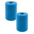 thumbnail image 1 of 2 Pcs Tulle Fabric Roll, 6" by 25 Yards (75 FT) Tulle Organza Fabric Spool for DIY Tutu Skirt Shower Decor Wedding Backdrop Crafts Birthday Party Supplies, Deep Lake Blue, 1 of 9
