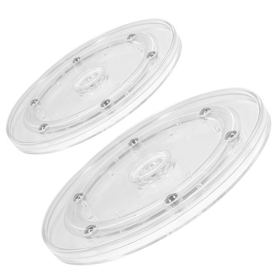 2 Pcs Turntable Small Transparent Clear Home Organizing Cabinet Organizer 360-degree Rotating