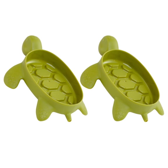 GETAJGHSD 2Pcs Green Self Draining Soap Dish Turtle Shape Bathroom and Kitchen Soap Holder