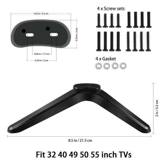 FRCOLOR TV Stand Mount Black Plastic for Decor, Universal Bracket, Stable Support, Easy Install