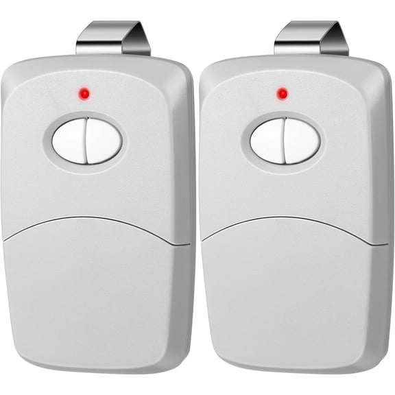 2 Pcs Two Button Gate Remote Control Compatible with Multicode 10 Dip Switch Garage Door Remote Opener 3089 3060 3070 3083 300mhz, Control 2 Different Doors Simultaneously (Grey)