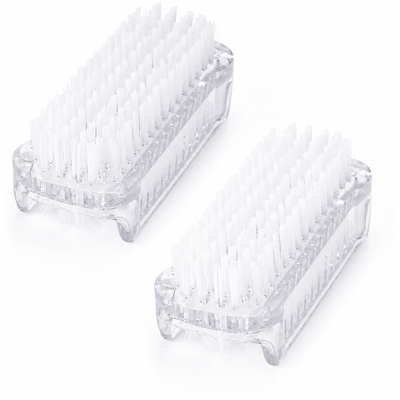 2 Pcs Two-Sided Plastic Nail Brushes Hand Scrub for Deep Nail Cleaning