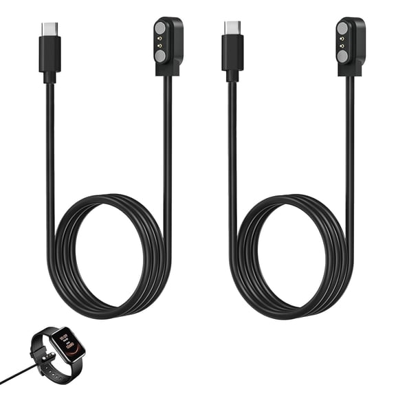 2 Pcs USB C Smart Watch Charger, 2-Pin 2.84 mm Magnetic Smartwatch Charging Cable, Replacement Charger Cord Compatible with Letsfit, YAMAY, Willful, UMIDIGI, Fitpolo, Blackview, Dirrelo, Lifebee
