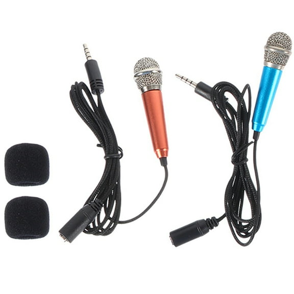 2pcs Mini Microphones Portable Vocal Tiny Microphones Phone Microphones