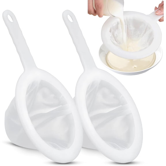 2 Pcs Ultra Fine Nylon Mesh Strainers 300 400 Kitchen Food Yogurt Sieve Plastic Colander Filter