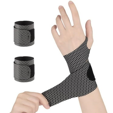 2 Pcs Ultra Thin Wrist Brace for Carpal Tunnel, NOGIS Elastic Wrist Wraps for Arthritis and Tendonitis,Wrist Straps Support, Pain Relief,Compression and Support for Fitness Enthusiasts (Black)