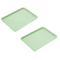 thumbnail image 1 of 2 Pcs Unbreakable Lightweight Dinner Dishes for Restaurant, Microwave Dishwasher Safe Tray, Plastic Reusable Multi-Purpose Non-Slip Rectangle Serving Tray, 6.69x9.44 Inch, Blue, 1 of 9