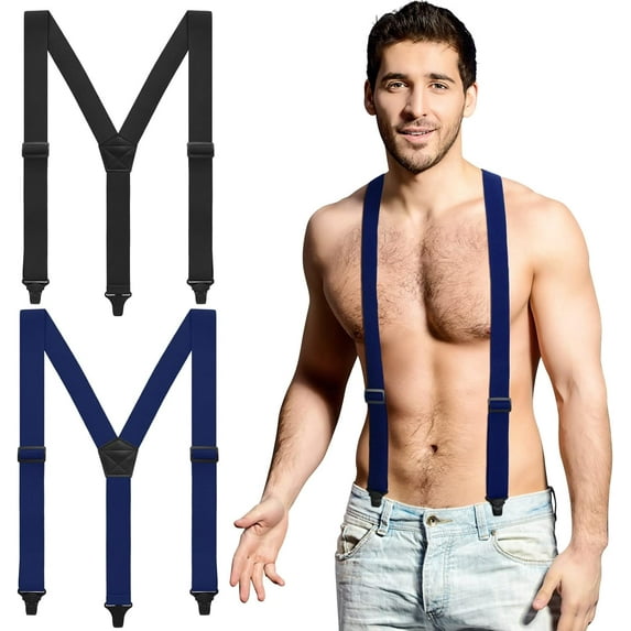 2 Pcs Under Clothing Suspenders for Men Airport Suspenders Plastic Clips Hiking Hidden Suspender for Men