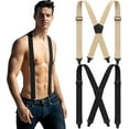 thumbnail image 1 of 2 Pcs Under Clothing Suspenders for Men Airport Suspenders Plastic Clips Hiking Hidden Suspender for Men, 1 of 1