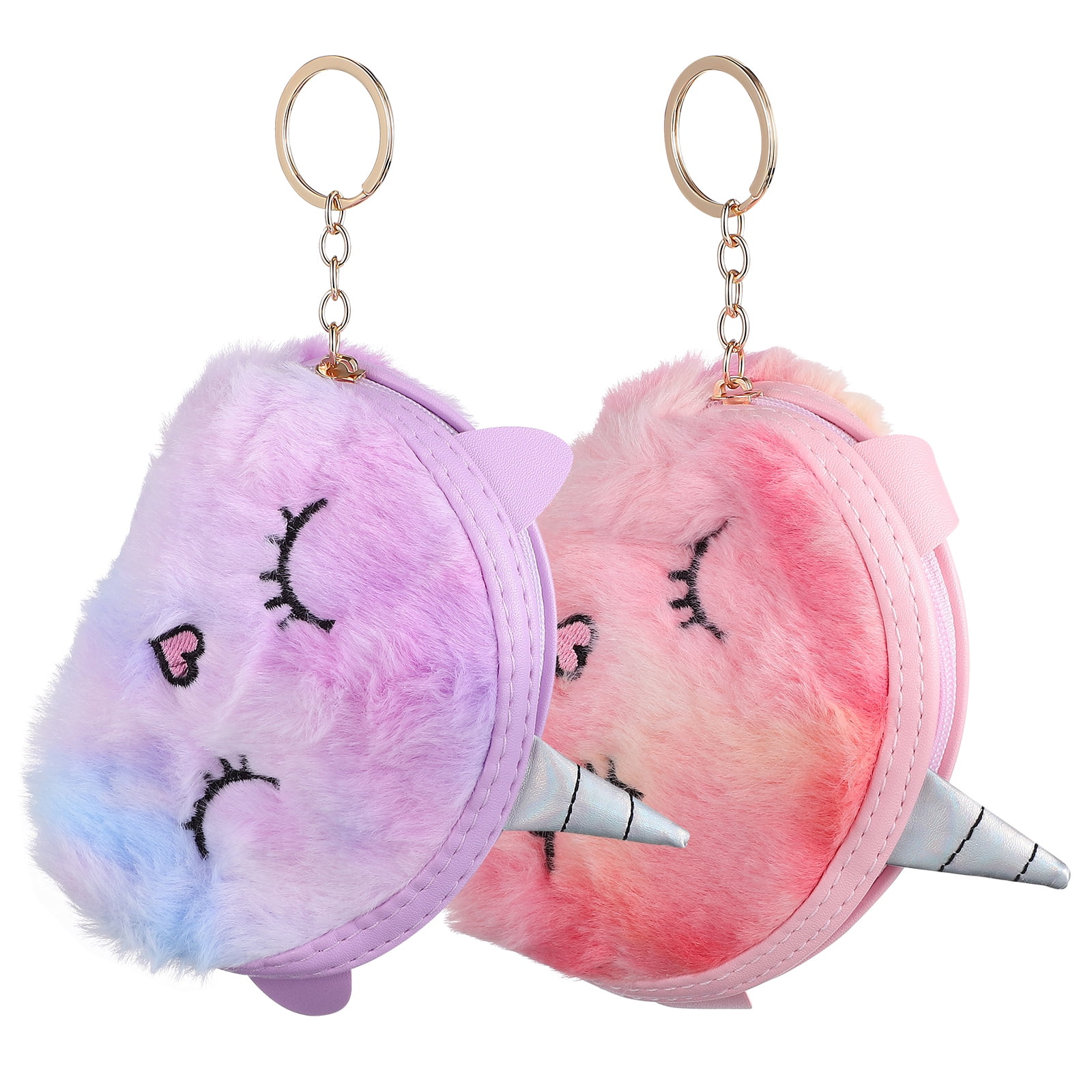 2 Pcs Unicorn Plush Coin Purses Plush Cartoon Coin Bags Change Bags