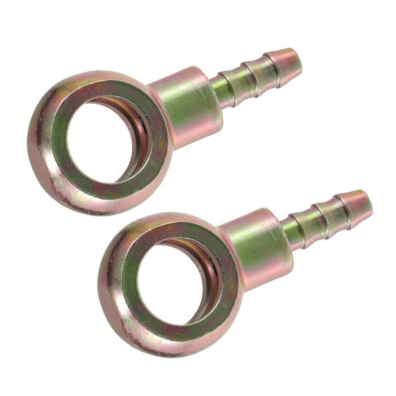 2 Pcs Universal Banjo Bolt 12mm ID Banjo Bolt Hose Barb Fitting Adapter for Motorcycle Car Bronze Tone