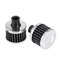 thumbnail image 1 of 2 Pcs Universal Car Air Intake Filter Cleaner with Adjustable Clamp Silver Tone Black, 1 of 6